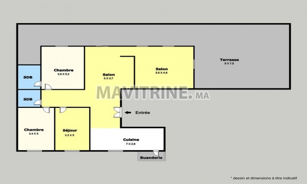 Grand appartement à vendre – Ghandi