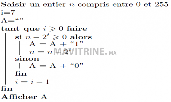 Cours algorithmique Pour les particulier