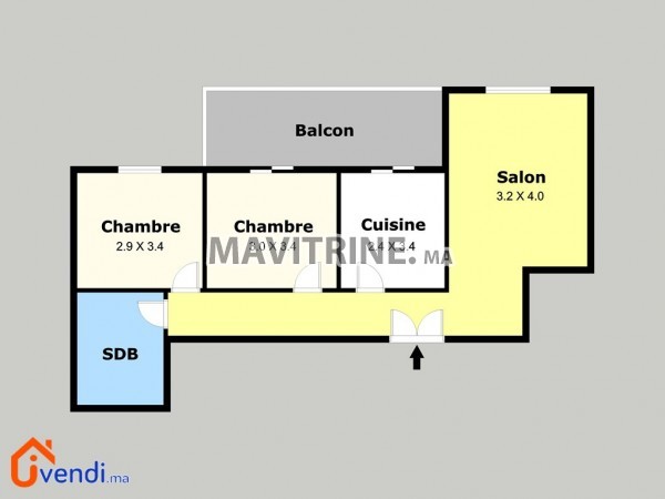 Appartement à vendre 67m² résidence sécurisée