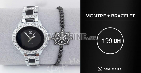 Montre blache pour femme + bracelet 2018