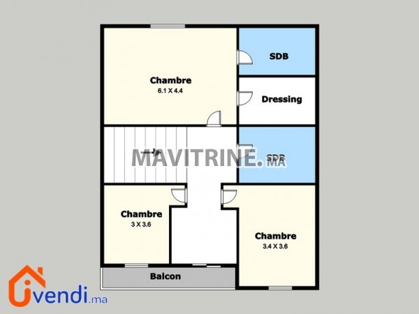 Villa NEUVE 412m² sur 3 niveaux à vendre – Dar Bouazza