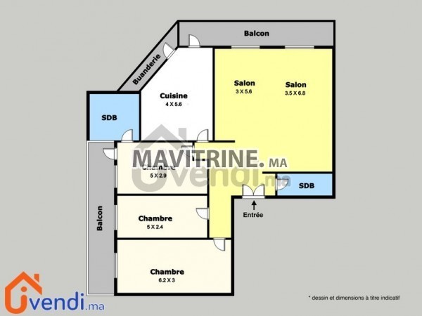 Appartement rénové de 161 m2 à vendre - Maarif Extension