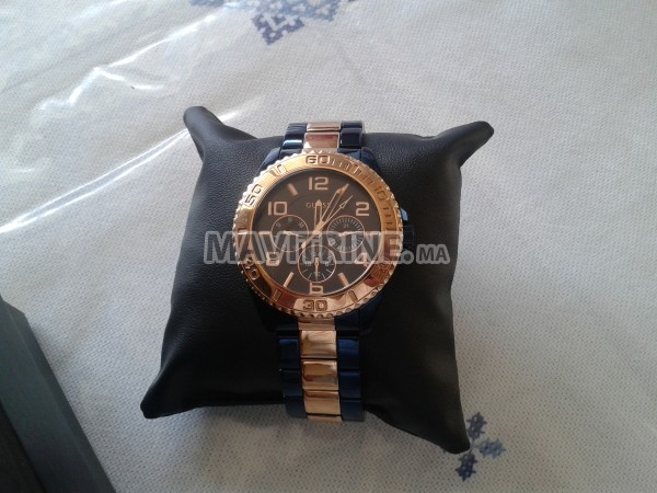 montre guess bleue rose gold