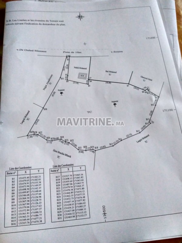 Terrain titré. ارض محفظة