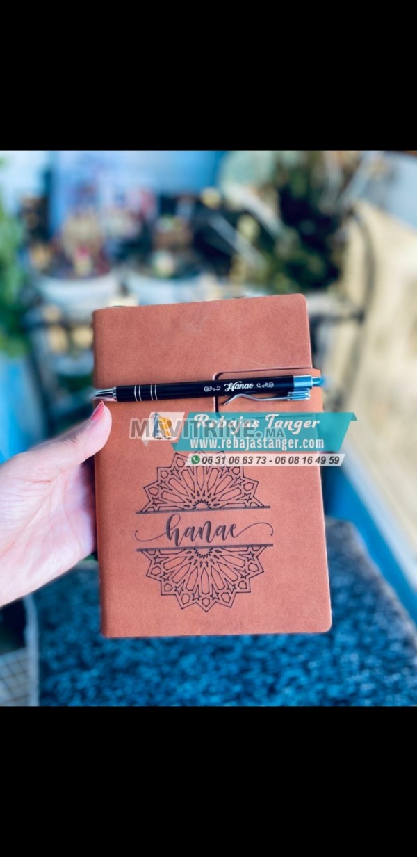 Agenda + stylo cadeaux homme maroc personnalisé