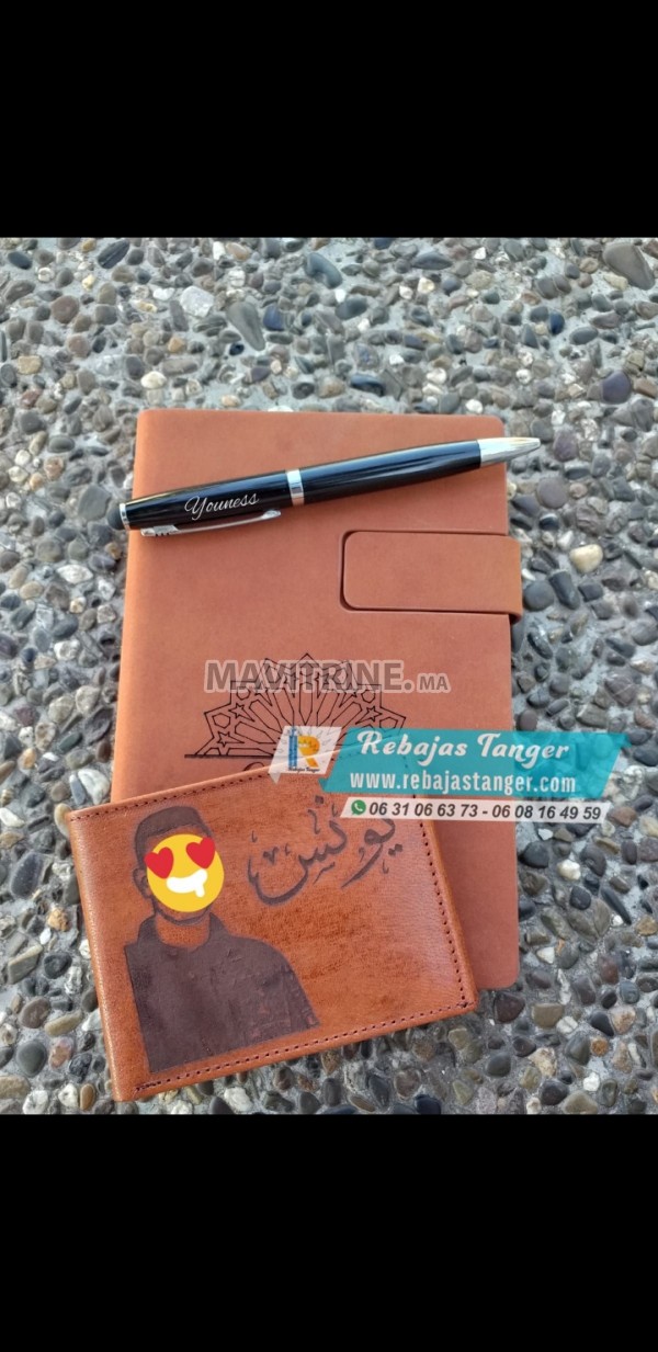 Agenda + stylo cadeaux homme maroc personnalisé