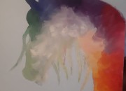Photo de l'annonce: Tableau cheval arc-en-ciel couleur