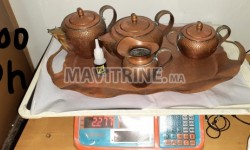 Service de thé de 5 pièces en cuivre rouge