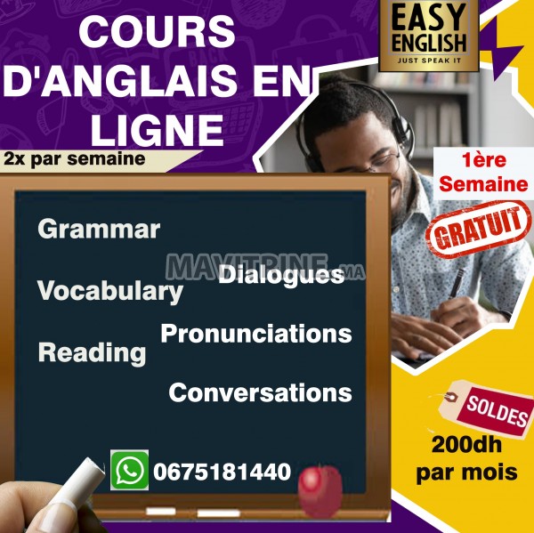 COURS D'ANGLAIS EN LIGNE avec un ANGLOPHONE